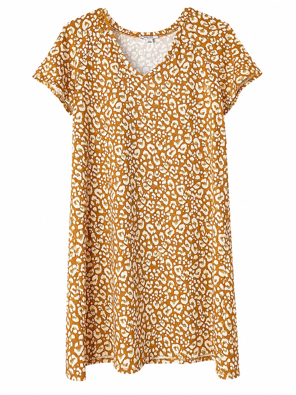 NWT Nine West Medium Leopard Print Shift Dress V Neck Stretch